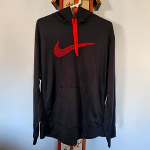 Nike Therma-Fit Black Red Logo Hoodie